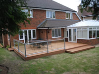 Yellow Balau Deck Boards. Note the use of Fusion Decking Balustrade